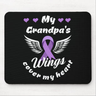 My Grandpa's Wings Cover My Heart Overdose Awarene Mouse Mat
