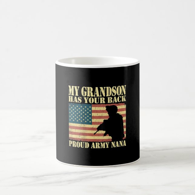 My Grandson Has Your Back - Proud Army Grandma Coffee Mug (Center)