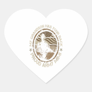 My grandson has your back proud army military gift heart sticker