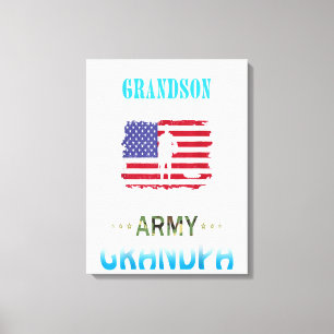 My Grandson Has Your Back-US Flag Proud Army Gift Canvas Print