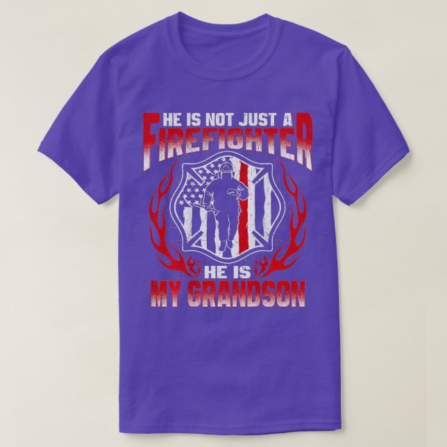 My Grandson Is A Firefighter Proud Fire Grandma Gr T-Shirt (Design Front)