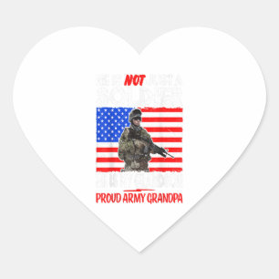 My grandson is a soldier big gift heart sticker