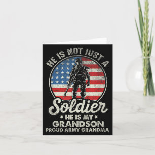 My Grandson Is A Soldier Quote Proud Army Grandma Card