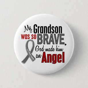 My Grandson Is An Angel 1 Brain Cancer 6 Cm Round Badge
