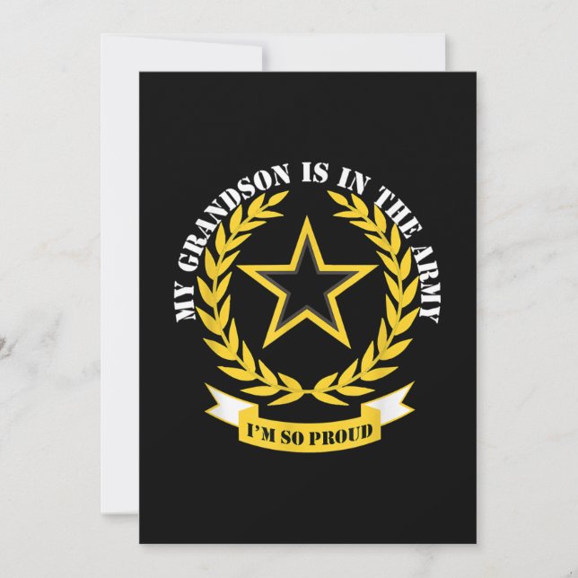 My Grandson Is In Army Gift Invitation (Front)