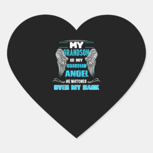 My Grandson Is My Guardian Angel Heart Sticker