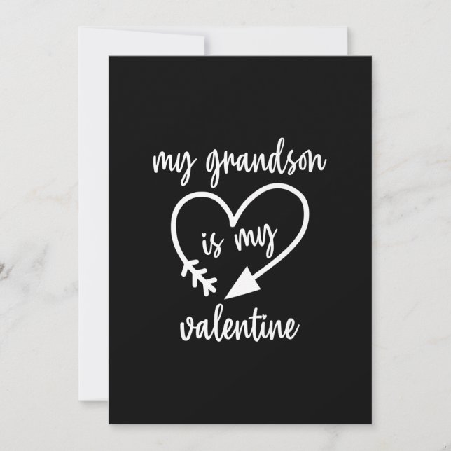 My Grandson Is My Valentine Cute Valentines Day Holiday Card (Front)