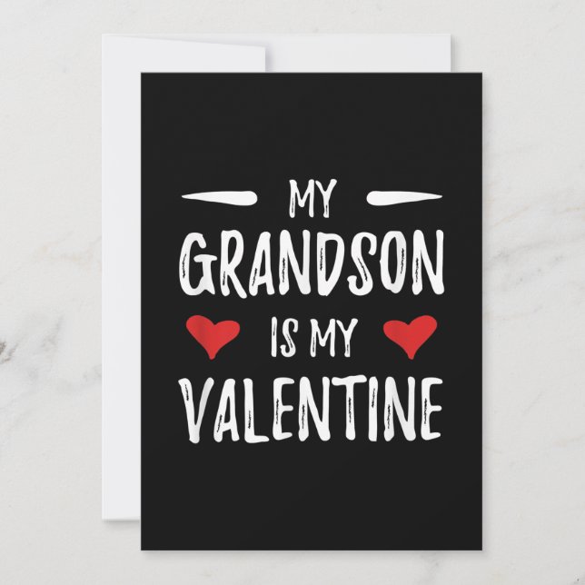 My Grandson Is My Valentine for Grandma Holiday Card (Front)