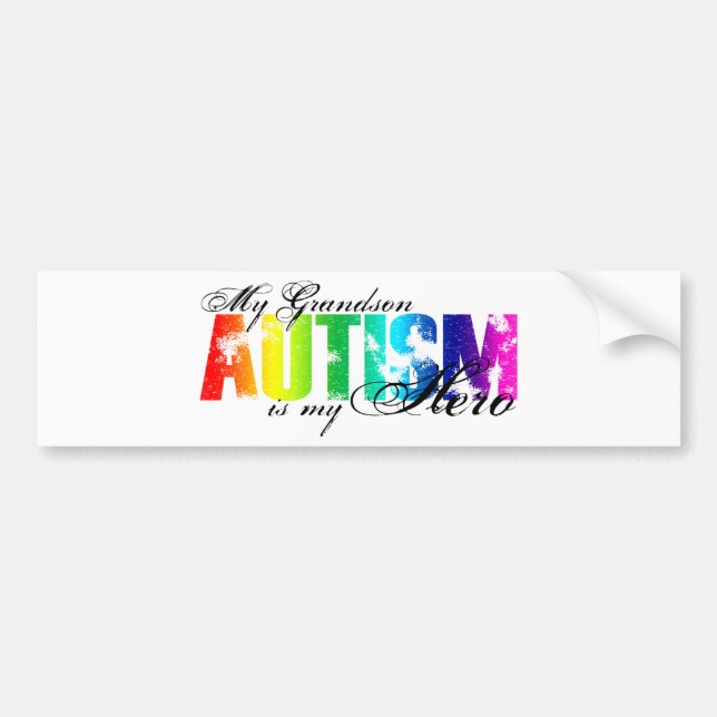 My Grandson My Hero - Autism Bumper Sticker (Front)