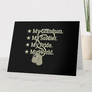 My Grandson My Soldier Hero Proud Military Grandpa Card