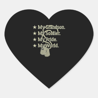 My Grandson My Soldier Hero Proud Military Grandpa Heart Sticker