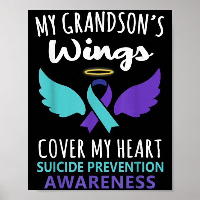 My Grandson's Wings Cover Heart Suicide Awareness  Poster (Front)