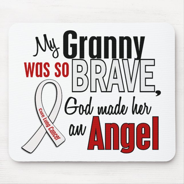 My Granny Is An Angel Lung Cancer Mouse Mat (Front)