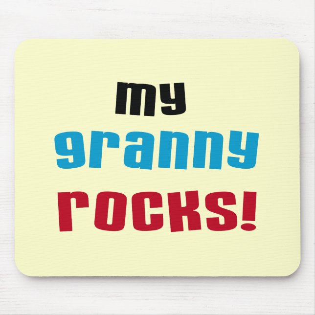 My Granny Rocks T shirts and Gifts Mouse Mat (Front)