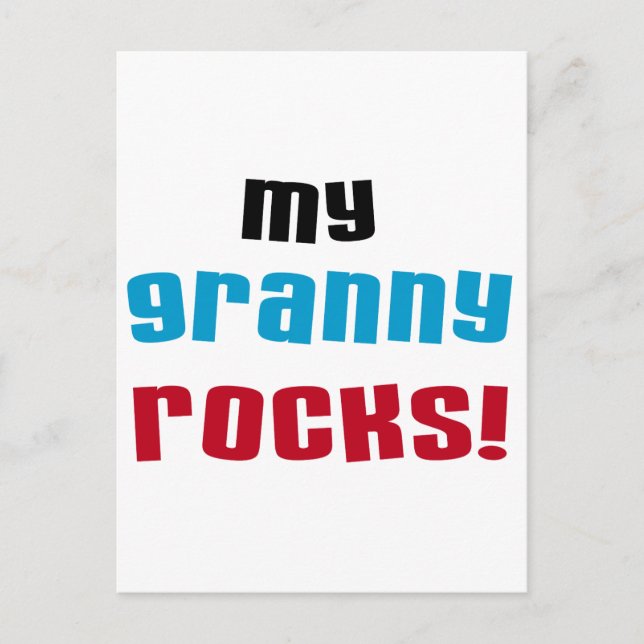 My Granny Rocks T shirts and Gifts Postcard (Front)