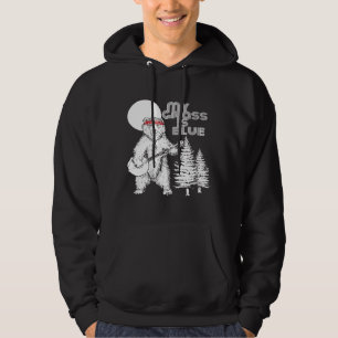 My Grass Is Blue Banjo Bear   Hippie Grizzly Hoodie