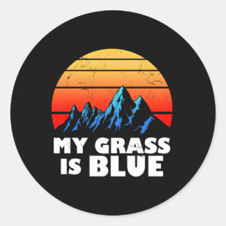 My Grass Is Blue Bluegrass Music Classic Round Sticker