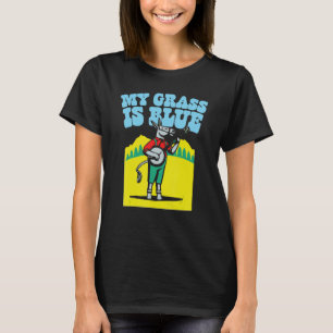 My Grass Is Blue Retro Donkey Banjo Player T-Shirt