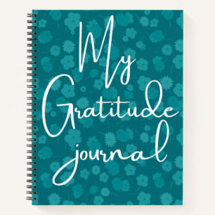 My Gratitude Journal Blue Flower Texture Notebook