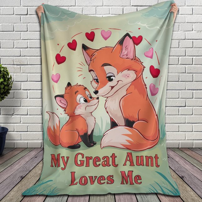 My Great Aunt Loves Me Fox Sherpa Blanket (Creator Uploaded)