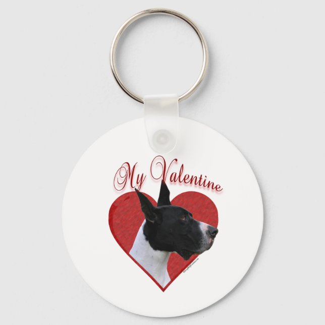 My Great Dane Valentine Key Ring (Front)