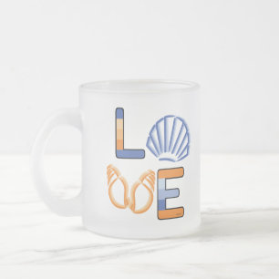 My Great Love: the Sea Frosted Glass Coffee Mug