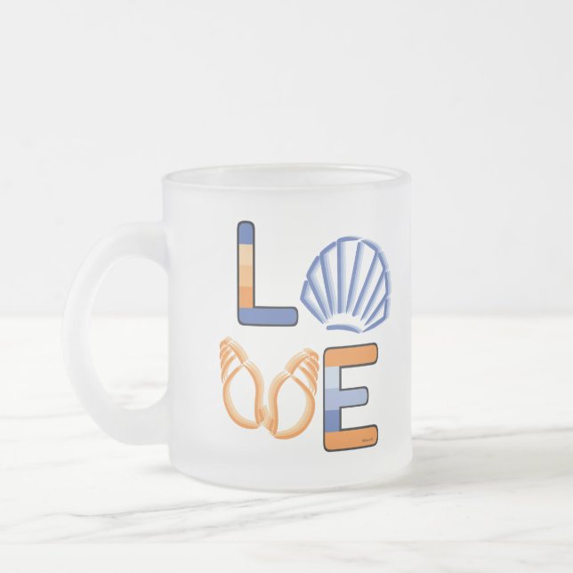 My Great Love: the Sea Frosted Glass Coffee Mug (Left)