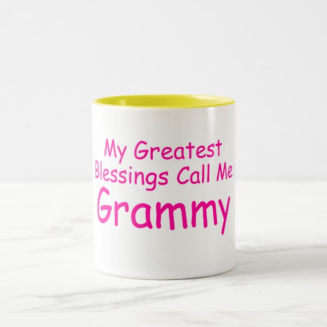 My Greatest Blessings Call Me Grammy Two-Tone Coffee Mug (Center)