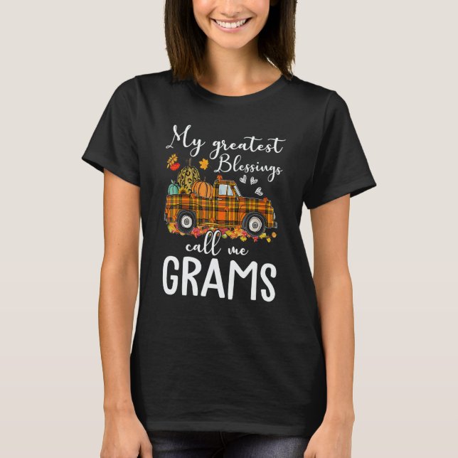 My Greatest Blessings Call Me Grams Autumn T-Shirt (Front)