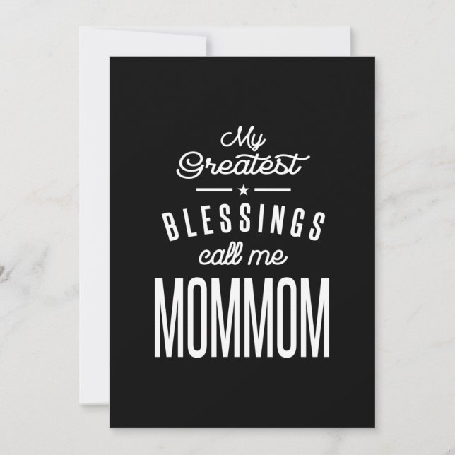 My Greatest Blessings Call Me MomMom Thank You Card (Front)