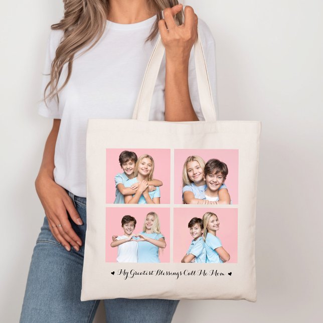 My Greatest Blessings Call Me Mum 4 Photo Tote Bag (Creator Uploaded)