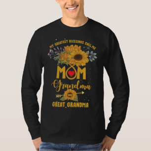 My Greatest Blessings Call Mom Grandma Sunflower T-Shirt