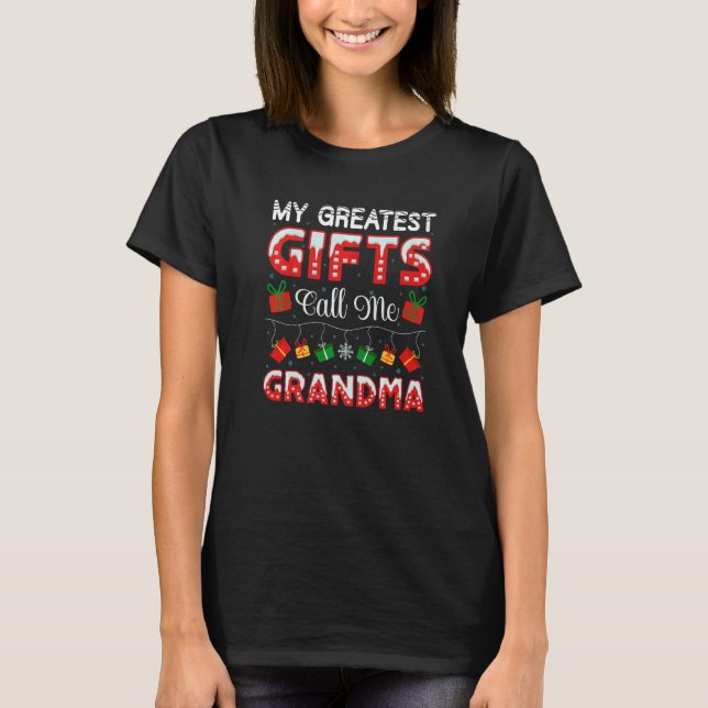 My Greatest  Favorite People Calls Me Grandma Xmas T-Shirt (Front)