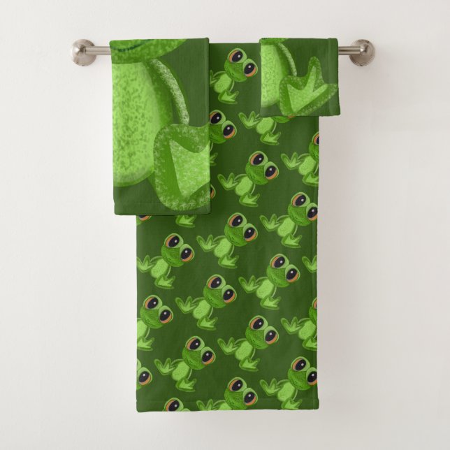 My Green Frog Friend Bath Towel Set (Insitu)