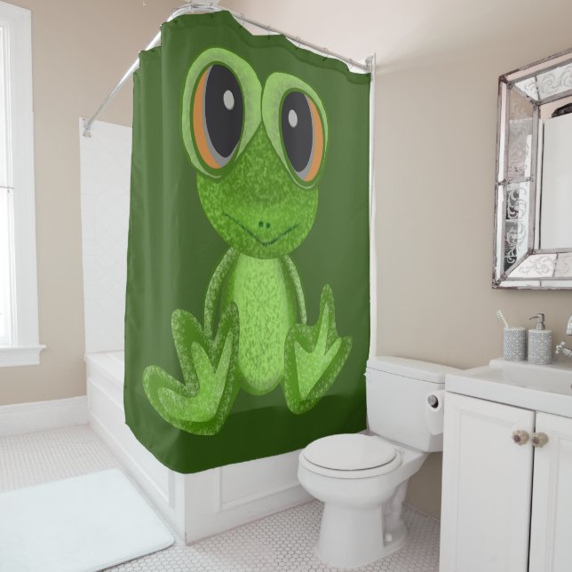 My Green Frog Friend Shower Curtain (In Situ)