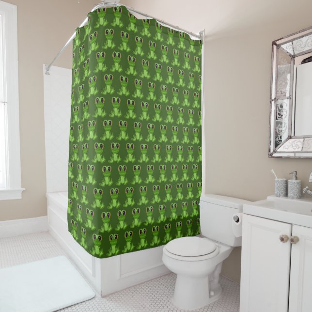 My Green Frog Friend Shower Curtain (In Situ)