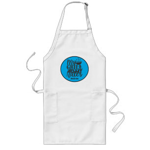 My Grill Barbecue Humor Backyard Tailgate BBQ Long Apron