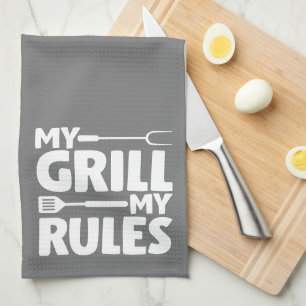 My Grill My Rules Tea Towel