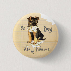 My GSD Ate My Homework 3 Cm Round Badge