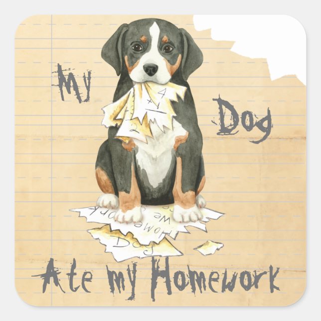 My GSMD Ate My Homework Square Sticker (Front)