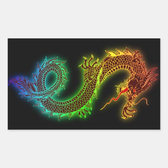 My Guard Dog is a Dragon Rectangular Sticker (Front)