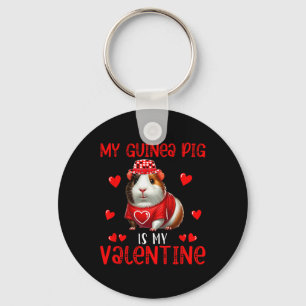 My Guinea Pig Is My Valentine Hearts Matching Rode Key Ring