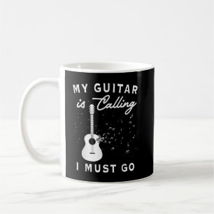 My Guitar Is Calling Guitar Player Gifts For Men M Coffee Mug