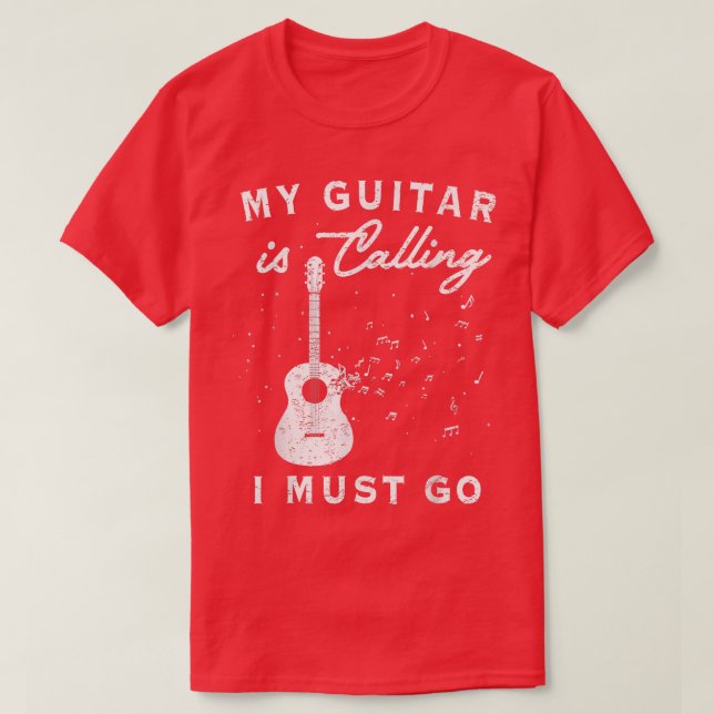 My Guitar Is Calling Guitar Player Gifts For Men M T-Shirt (Design Front)