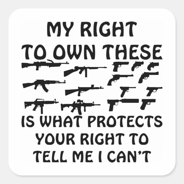 My Gun Rights Protect Your 1st Amendment Rights Square Sticker (Front)