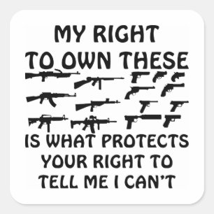 My Gun Rights Protect Your 1st Amendment Rights Square Sticker