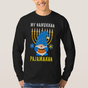 My Hanukkah Pajamakah Cute Gnomes Hanukkah Menorah T-Shirt
