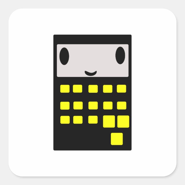 My Happy Calculator Square Sticker (Front)