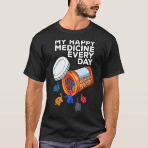 My Happy Medicine Every Day Pill Box Animals Cat P T-Shirt