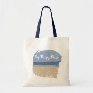 My Happy Place Beach Tote Bag